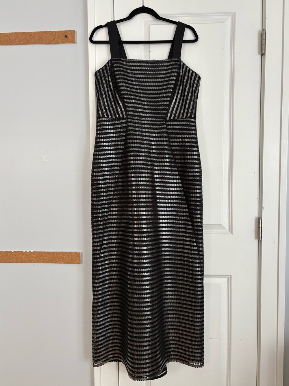 Phoebe by Kay Unger Metallic Striped Gown